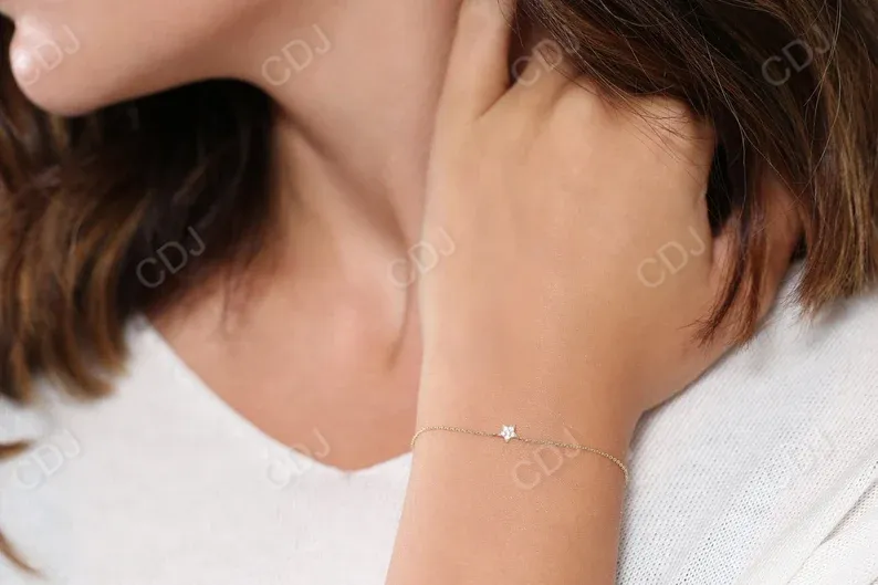0.06CTW Moissanite Tiny Star Diamond Bracelet