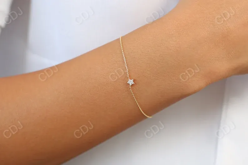 0.06CTW Moissanite Tiny Star Diamond Bracelet