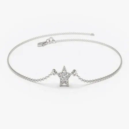 0.06CTW Moissanite Tiny Star Diamond Bracelet
