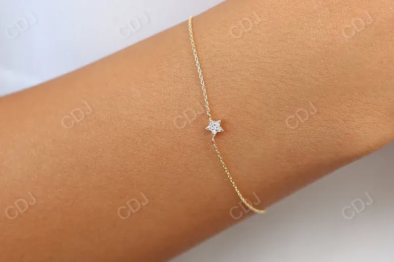 0.06CTW Moissanite Tiny Star Diamond Bracelet