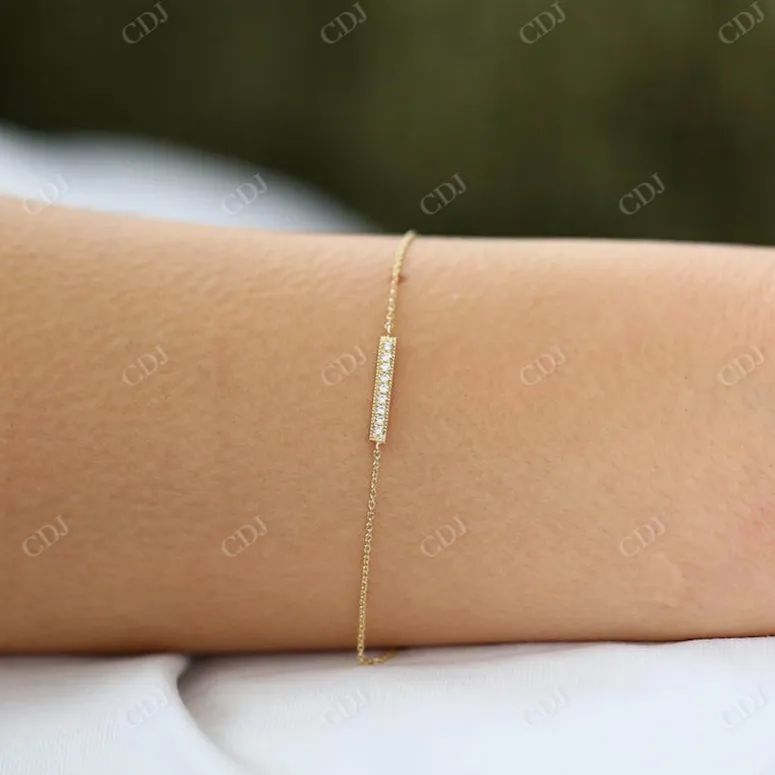 0.09CTW Moissanite Bar Diamond Bracelet
