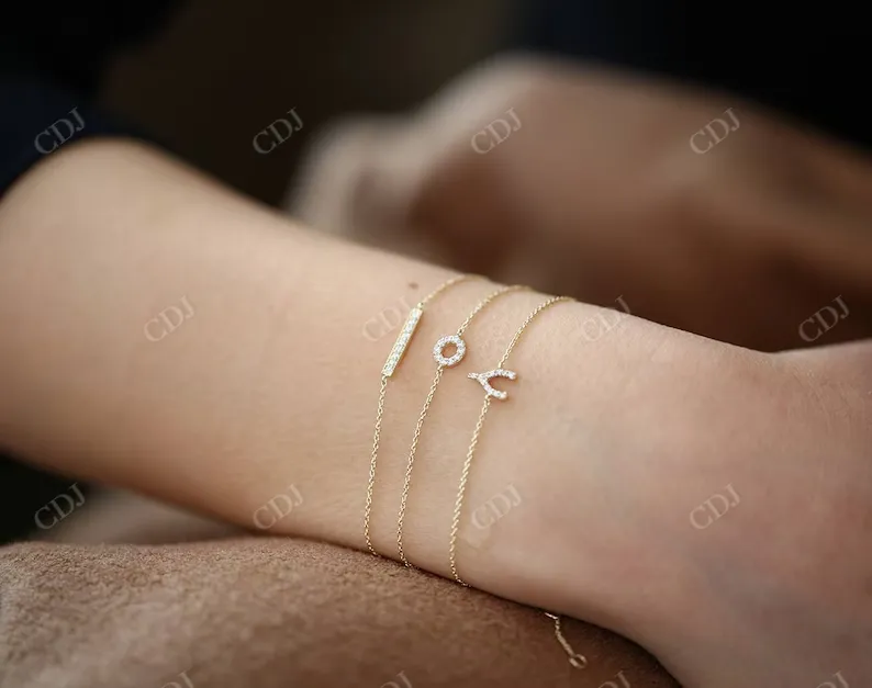 0.09CTW Moissanite Bar Diamond Bracelet
