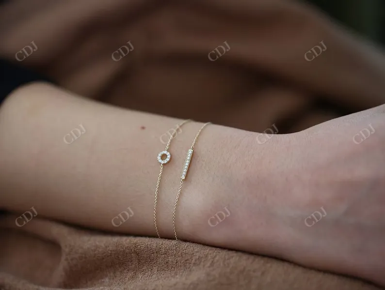 0.09CTW Moissanite Bar Diamond Bracelet