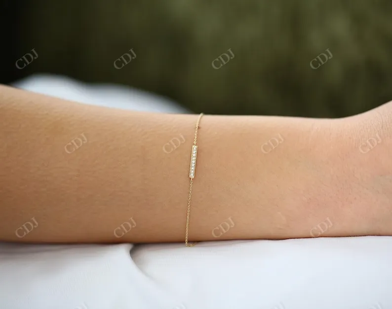 0.09CTW Moissanite Bar Diamond Bracelet