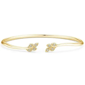 0.10CTW Diamond Flower Shape Bangle Bracelet