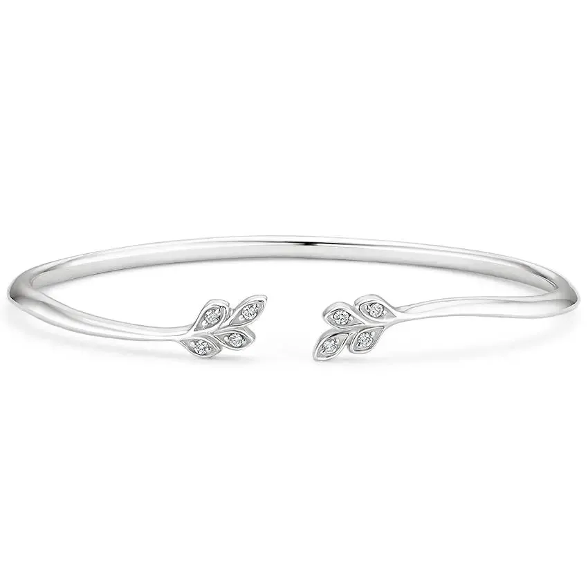0.10CTW Diamond Flower Shape Bangle Bracelet
