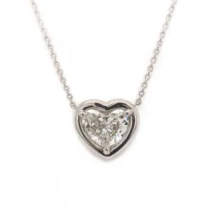 1.01ct Heart Shaped Diamond Pendant in Platinum with 16.5" Chain