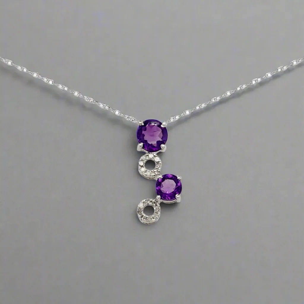 10K Gold and Stone Circles Pendant Necklace