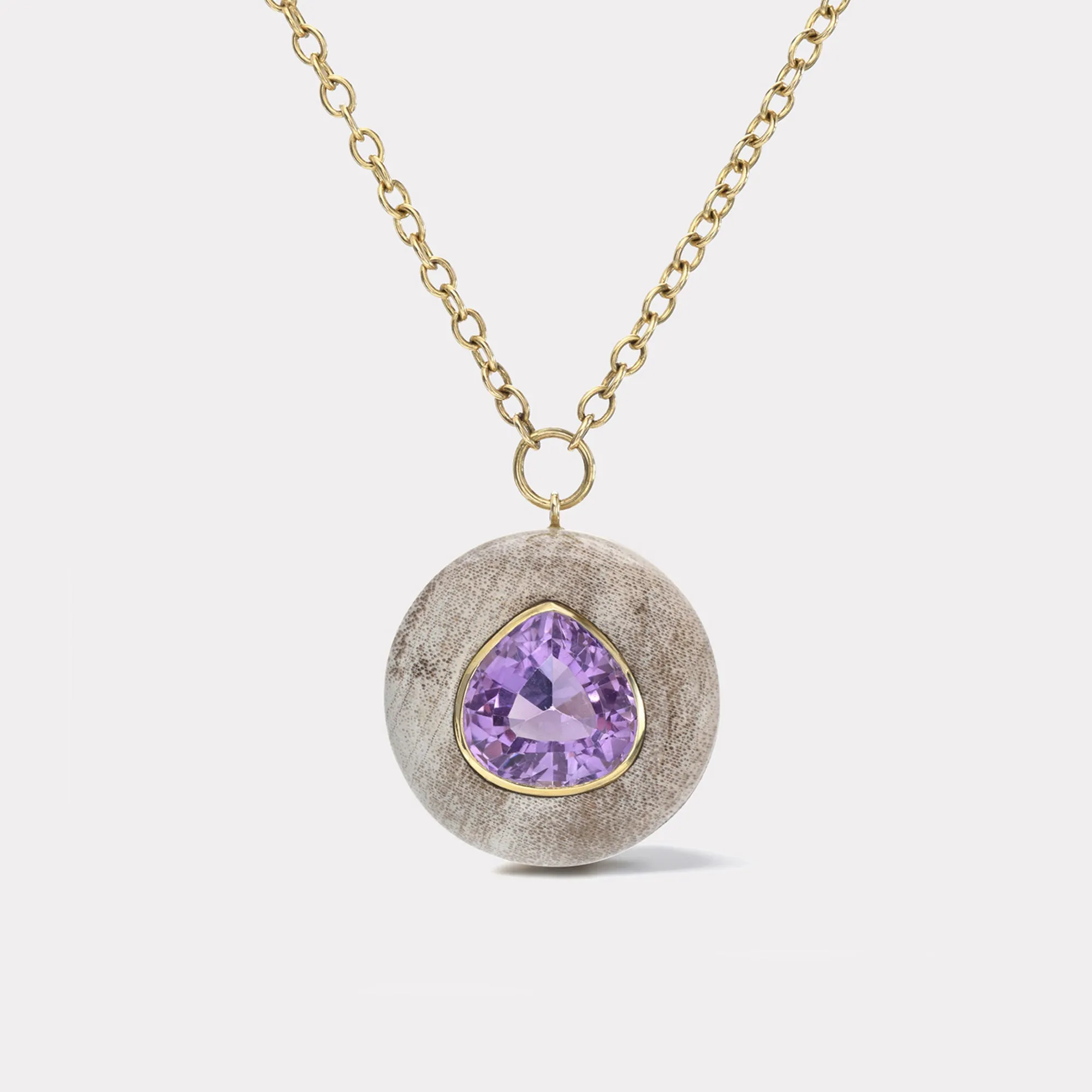 11.43ct Amethyst in Petrified Wood Lollipop Ring