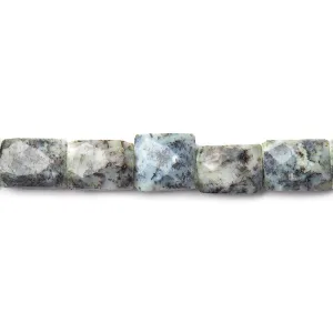 11mm Dendritic Opal Faceted Rectangle Beads, 15 inch