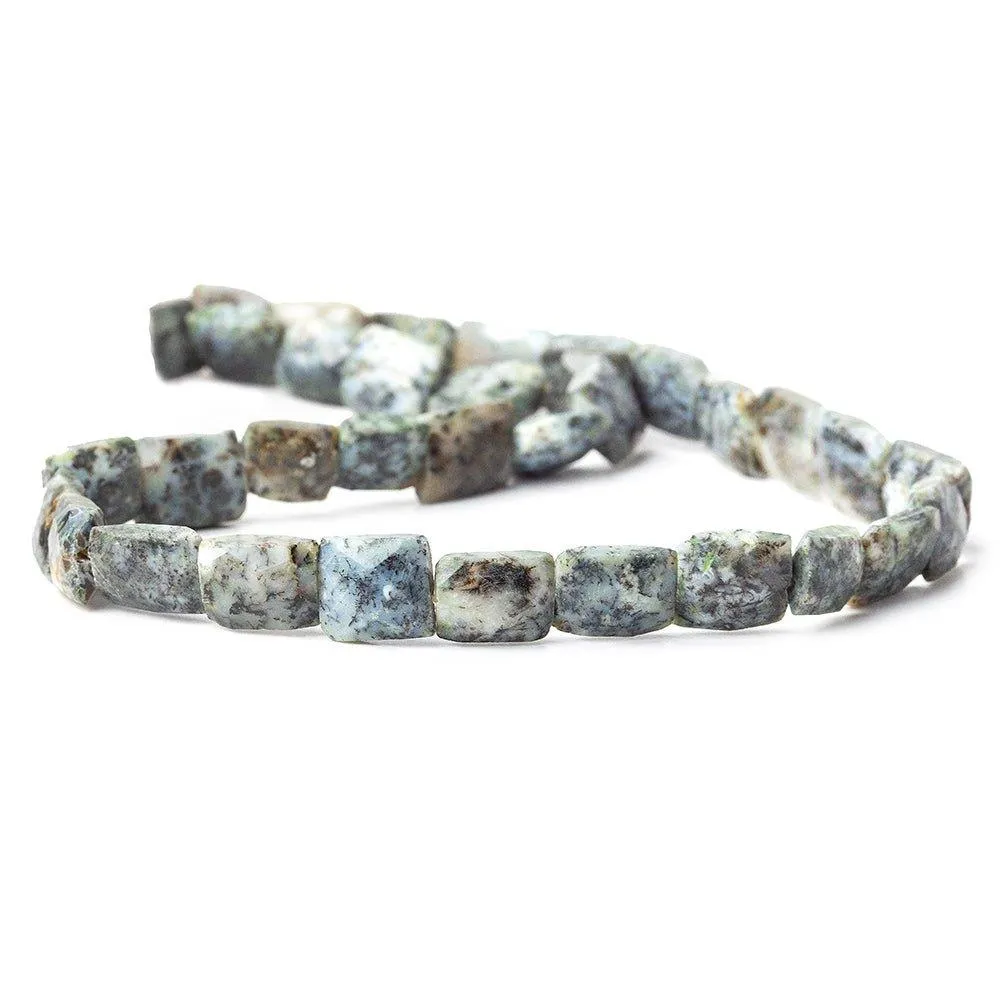 11mm Dendritic Opal Faceted Rectangle Beads, 15 inch