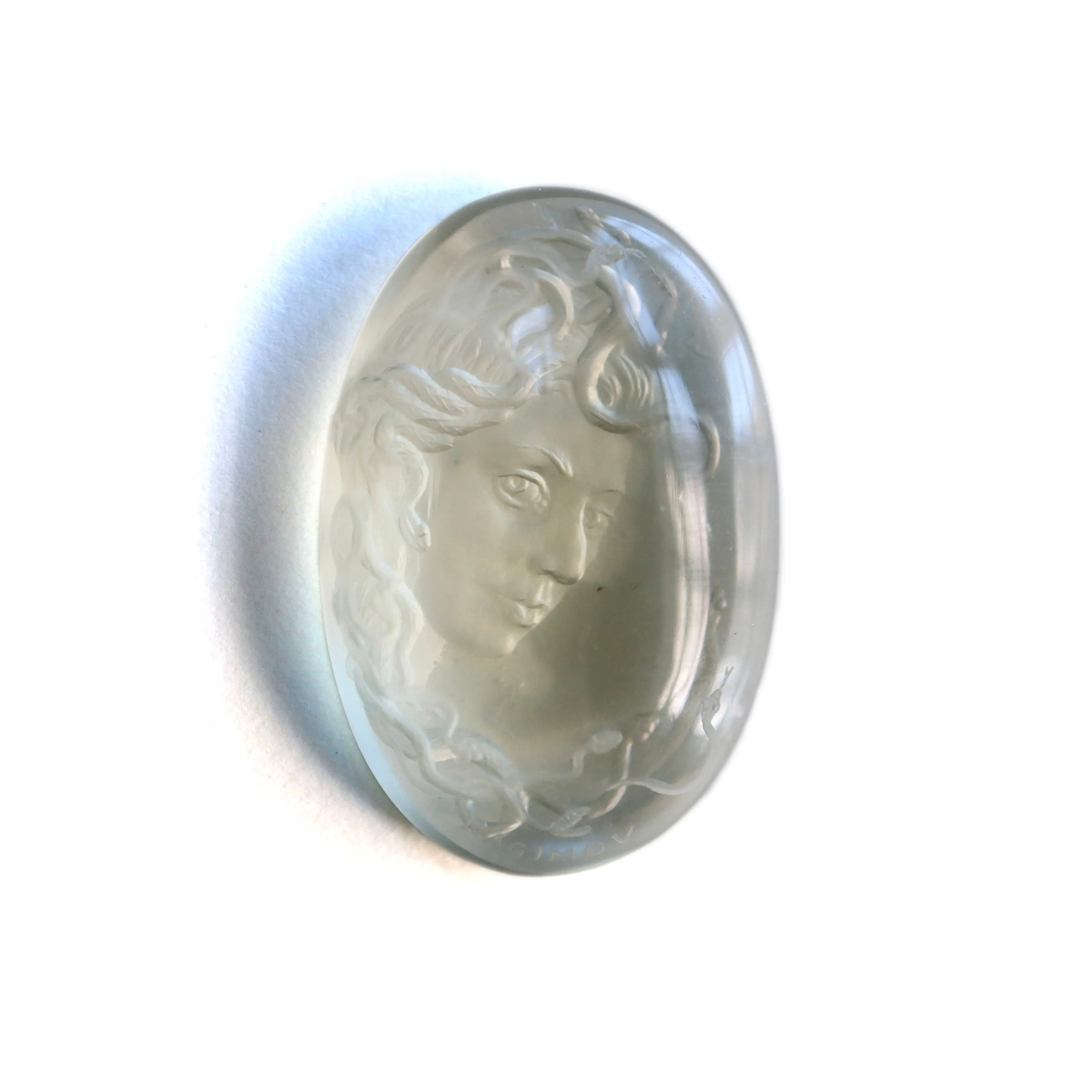 13.8ct Moonstone Medusa Intaglio