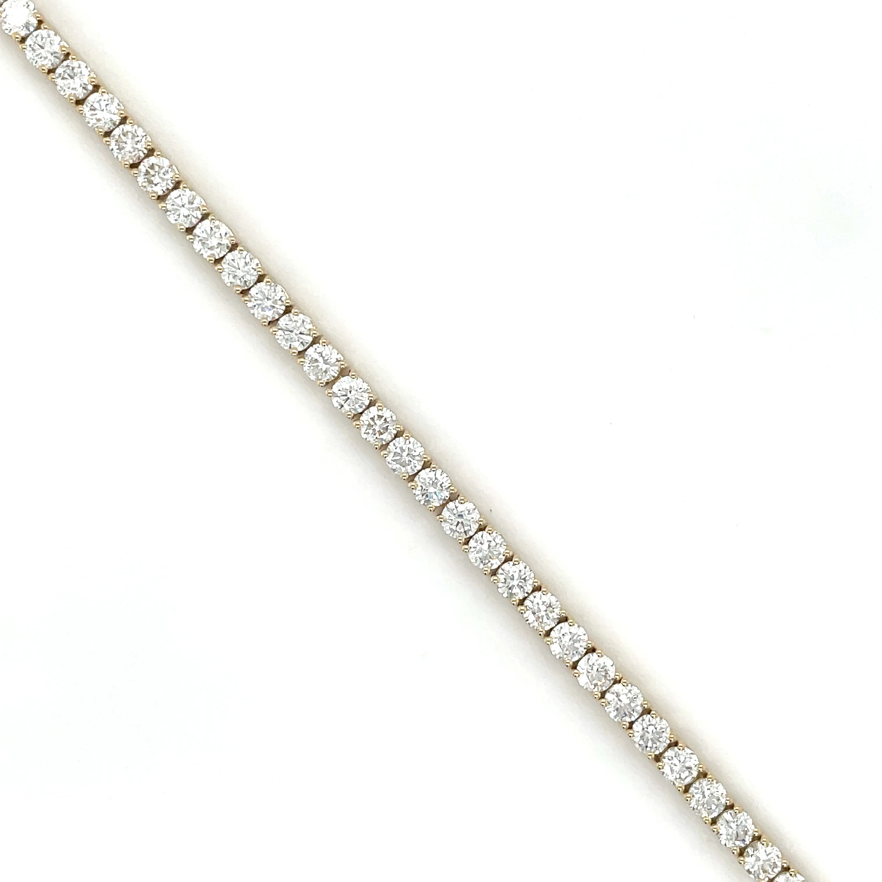 14ct Yellow Gold 7.60ct Laboratory Grown Diamond Tennis Bracelet