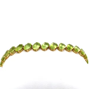 14k Oval Peridot Bracelet