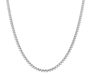14k Three Prong Tennis Necklace