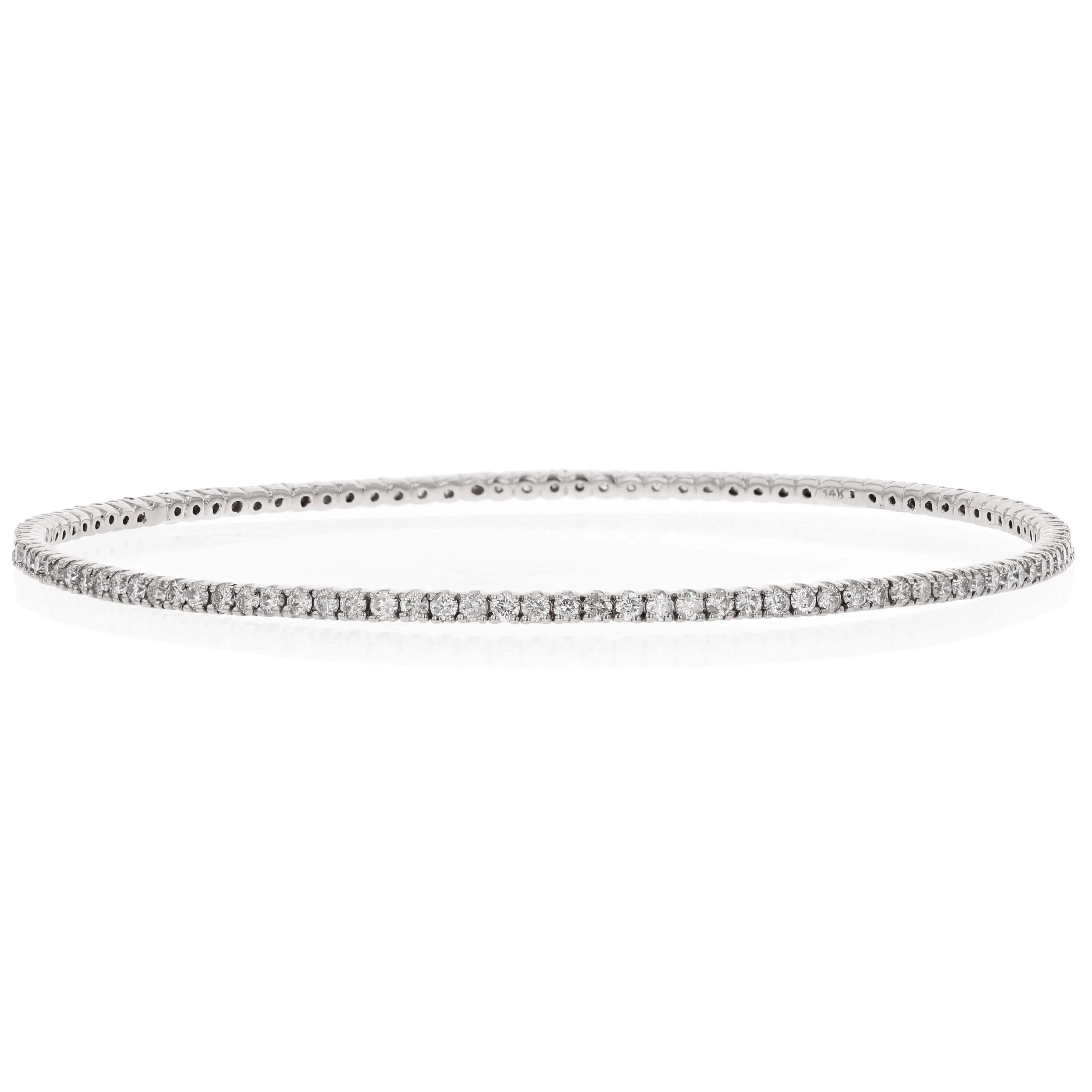 14K White Gold 2.25-Carat Diamond Tennis Bracelet