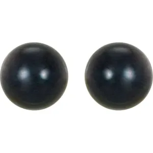 14K Yellow 8 mm Cultured Black Akoya Pearl Earrings