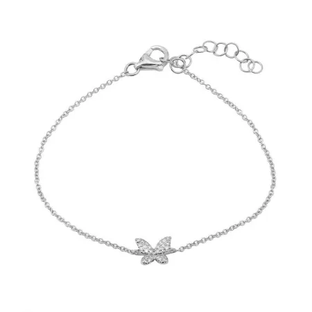 14K Yellow Gold Butterfly Diamond Bracelet