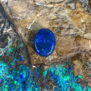 1.7ct Oval Black Opal loose Blue