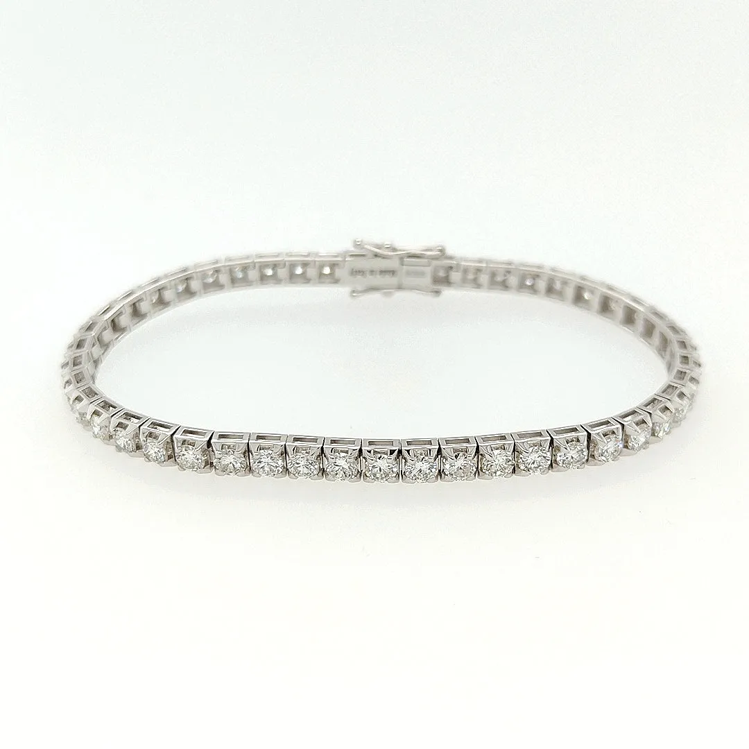 18ct White Gold 4.00ct Diamond Line Bracelet