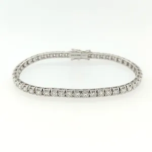 18ct White Gold 4.00ct Diamond Line Bracelet