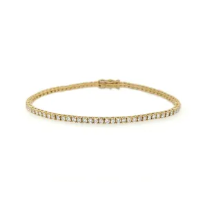 18ct Yellow Gold 2.00ct Diamond Line Bracelet