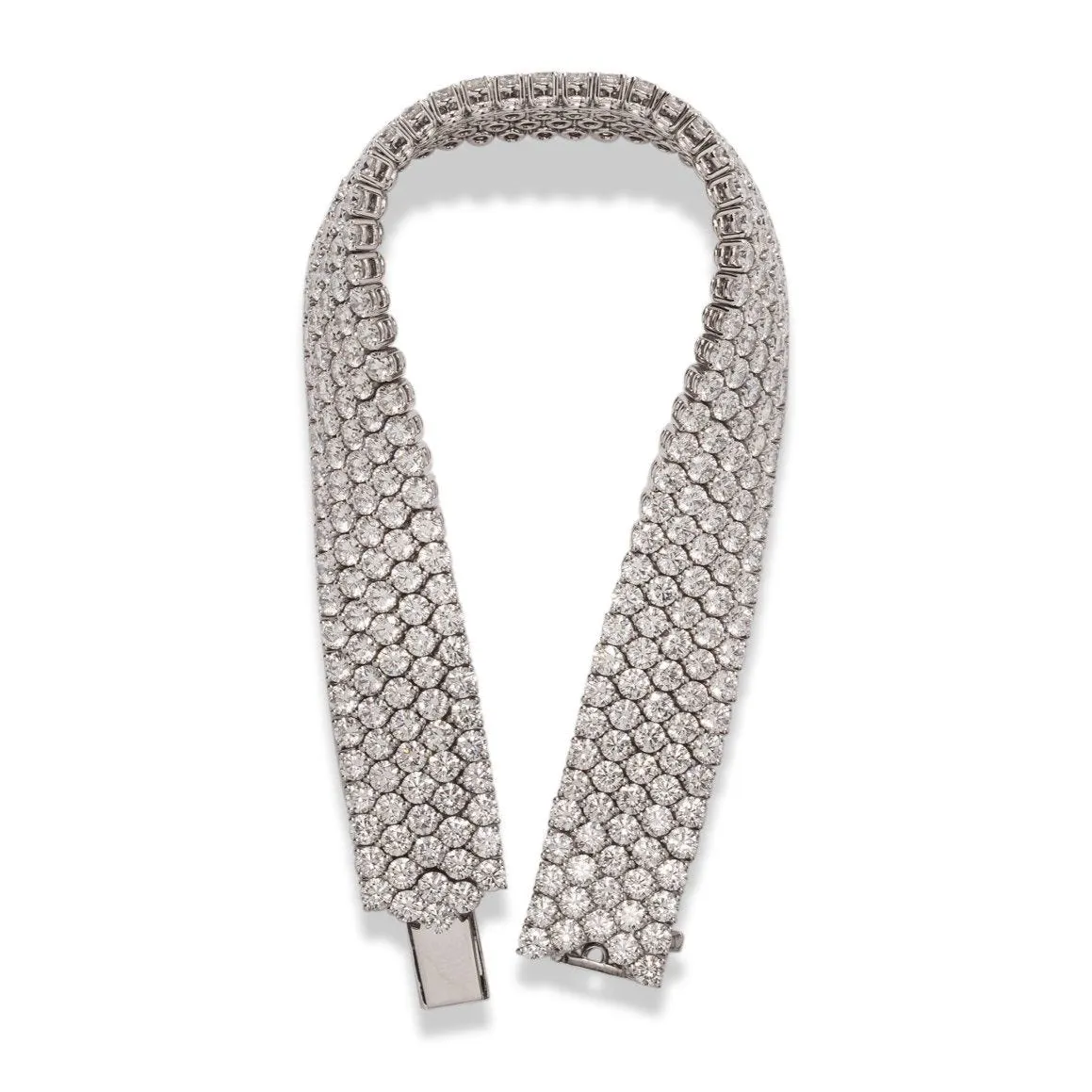 18k White Gold 5 Row Diamond Bracelet