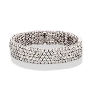 18k White Gold 5 Row Diamond Bracelet