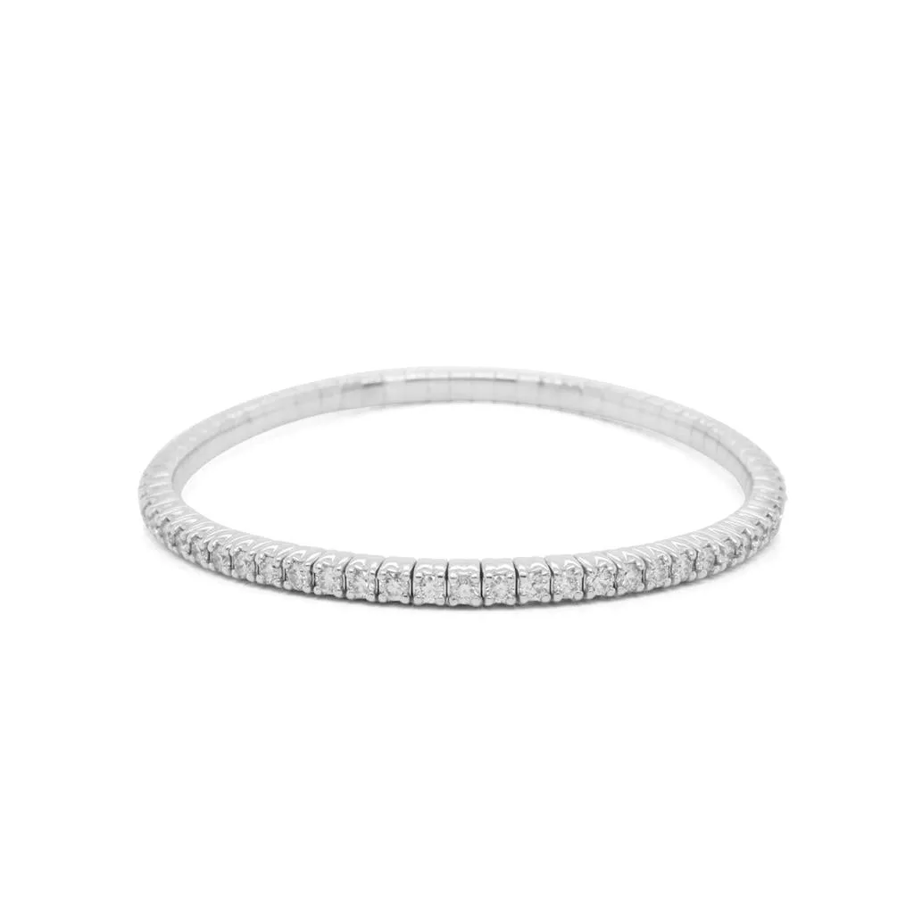 18K White Gold Diamond Stretch Bracelet