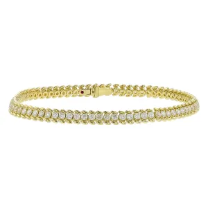 18K Yellow Gold and Diamond Line Bracelet