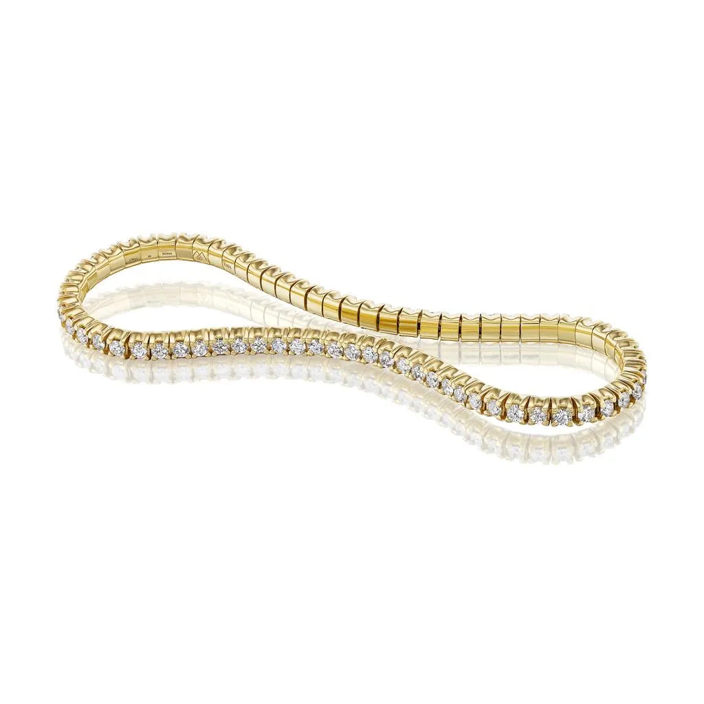 18K Yellow Gold Diamond Stretch Bracelet