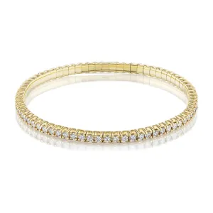 18K Yellow Gold Diamond Stretch Bracelet