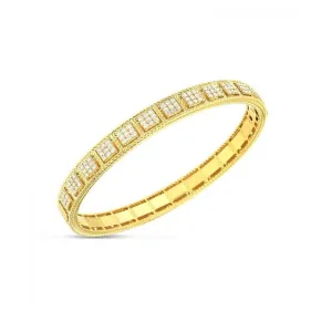 18KT Gold Roman Barocco Bangle with Diamonds