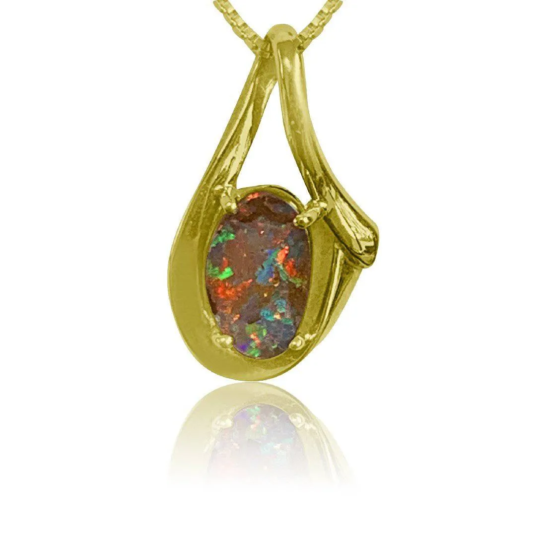 18kt Yellow Gold Boulder Opal 1.68ct pendant