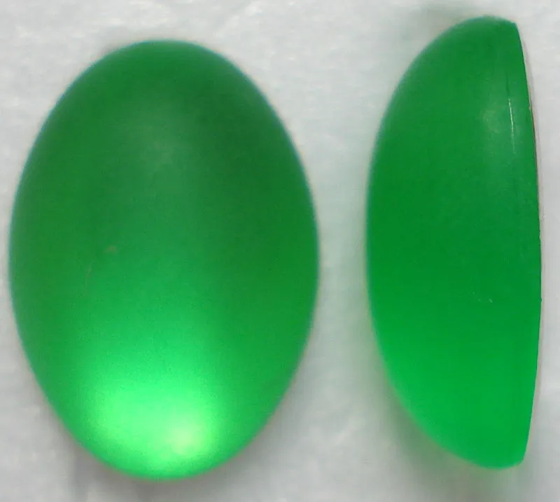 18X13MM Acrylic oval Peridot w/Matte Finish