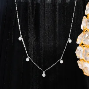 925 silver white gold  Queens silver neckalce for women and girls