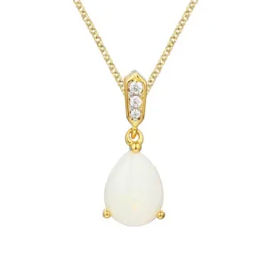 9ct Gold Opal & Diamond Pendant