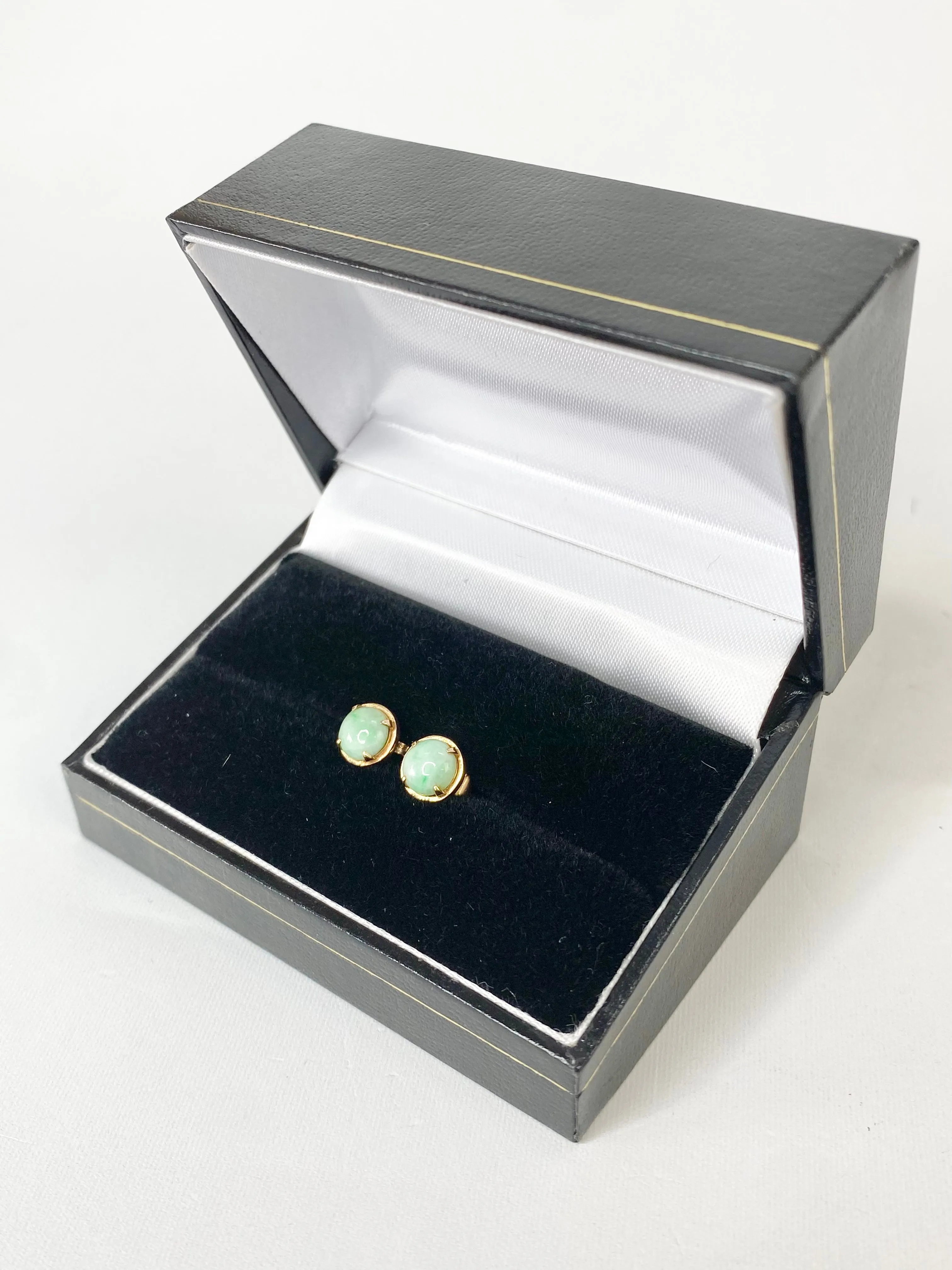 9K Gold Green Semi-Precious Stone Studs