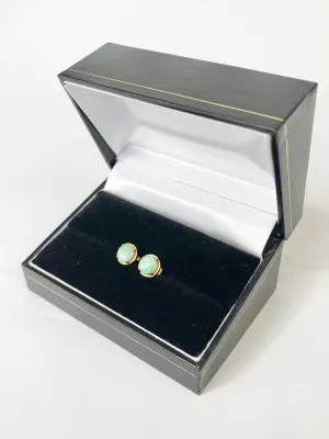 9K Gold Green Semi-Precious Stone Studs