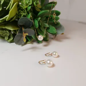 Akoya Pearl Classic Jewellery Set,18K Yellow Gold