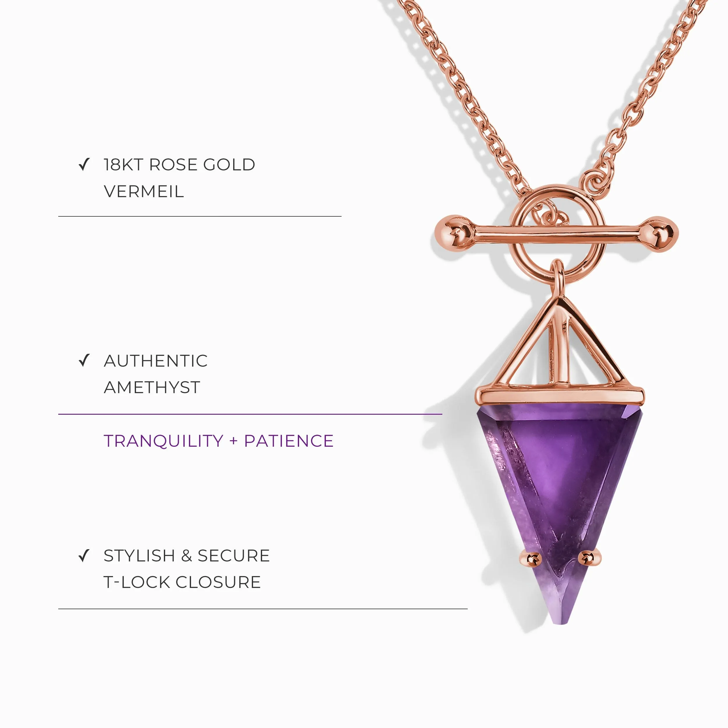 Amethyst Necklace - Heroine T Lock