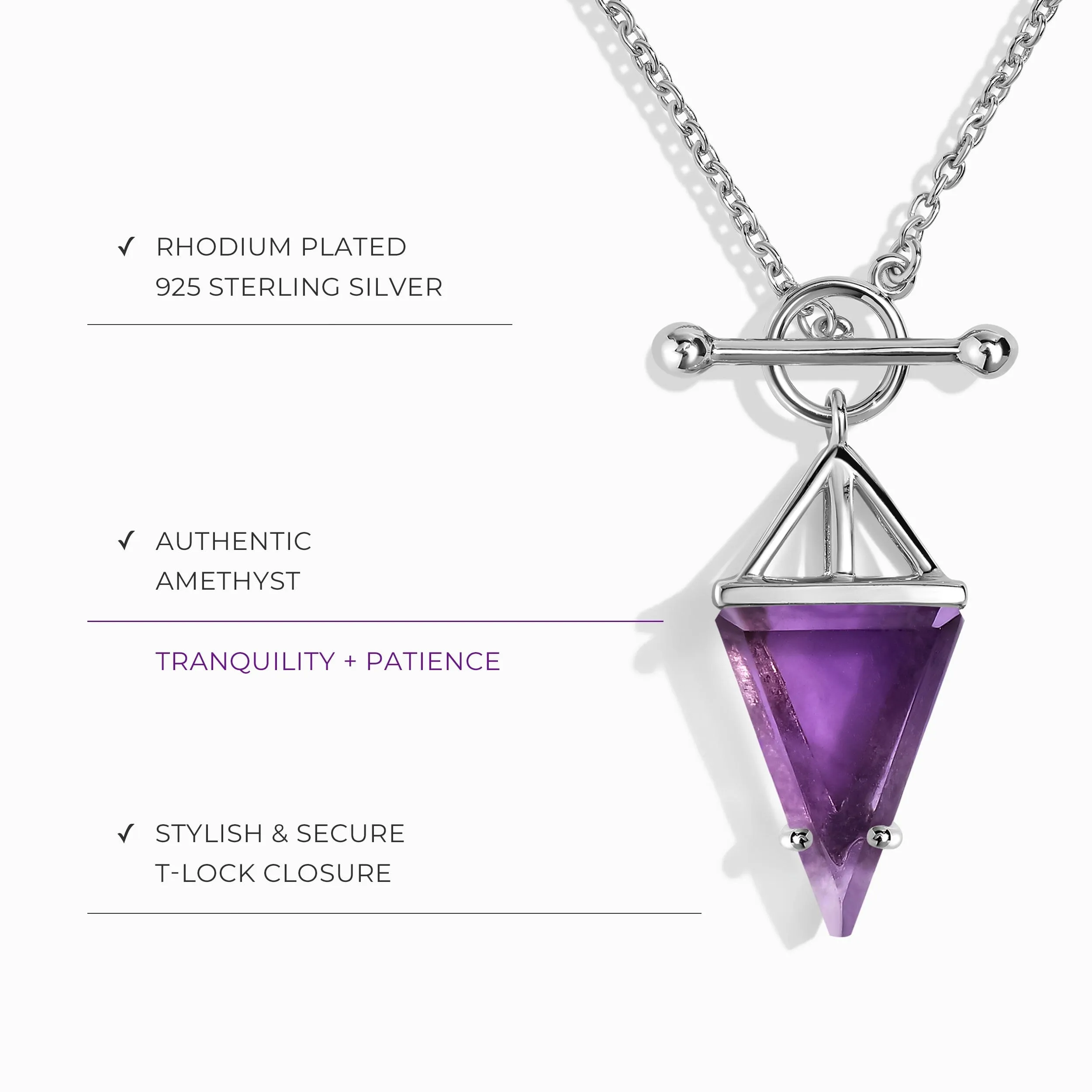 Amethyst Necklace - Heroine T Lock