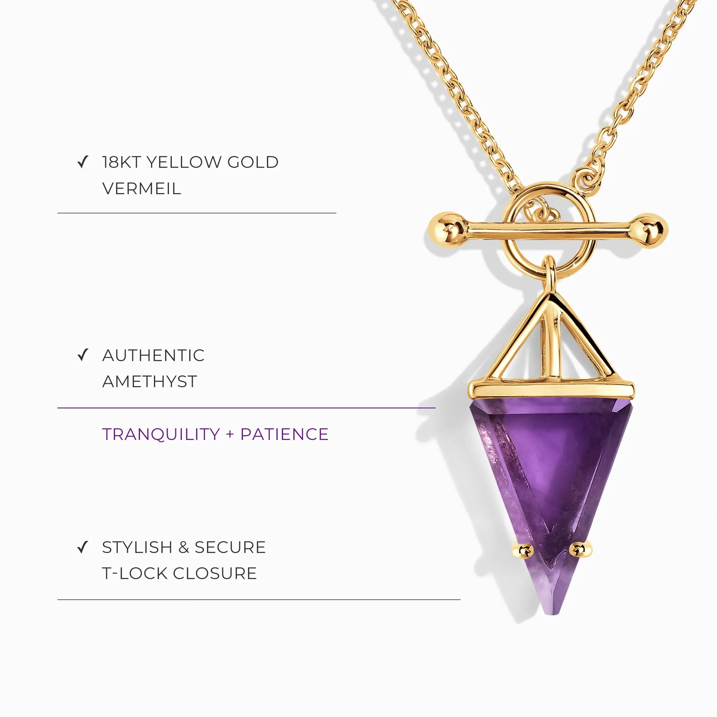 Amethyst Necklace - Heroine T Lock