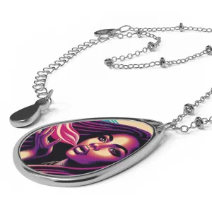 Amethyst Rose Oval Necklace