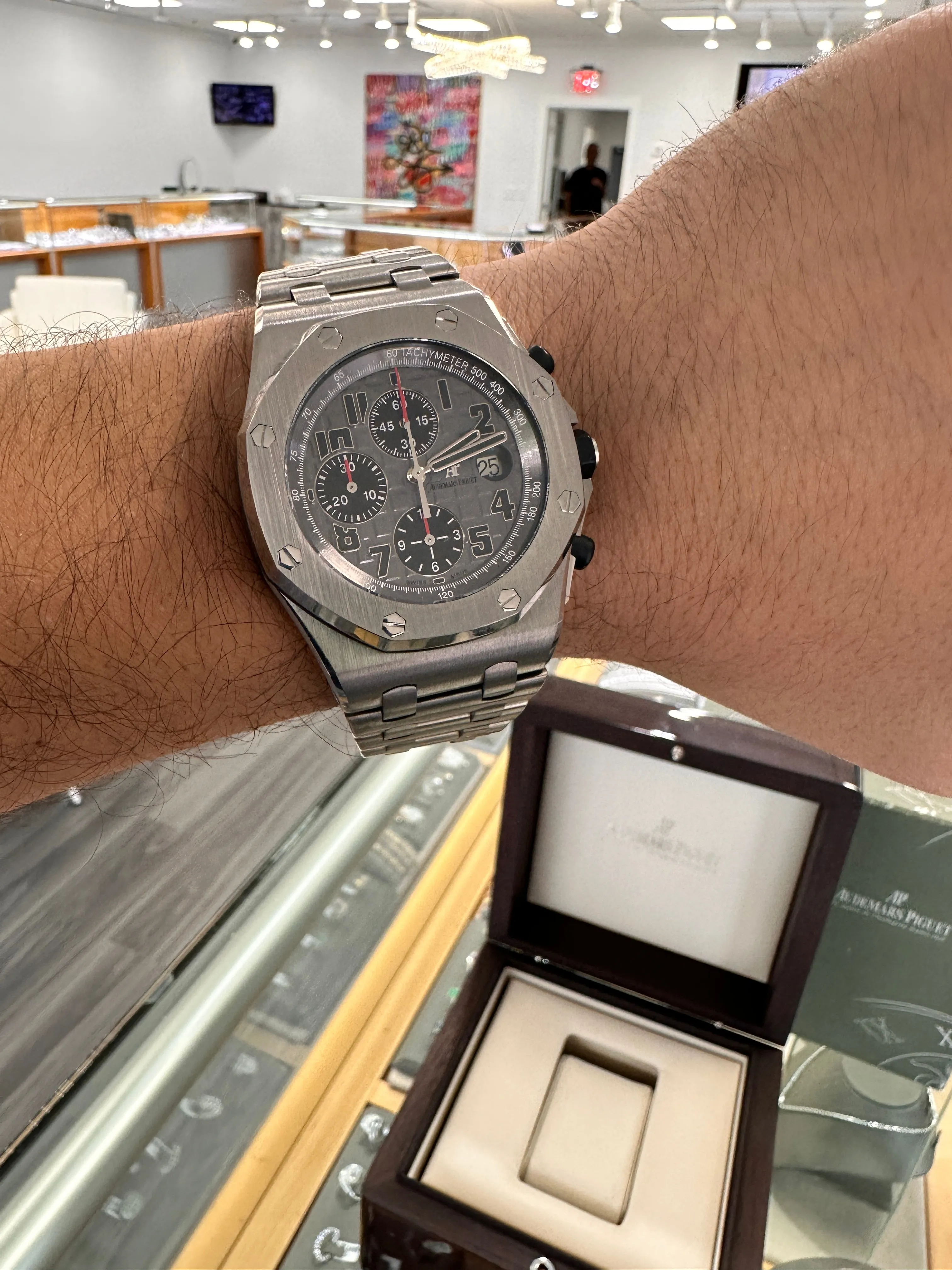 Audemars Piguet Royal Oak Offshore Chronograph 26170TI Chronograph Titanium Grey Arabic Dial Box and Papers PreOwned