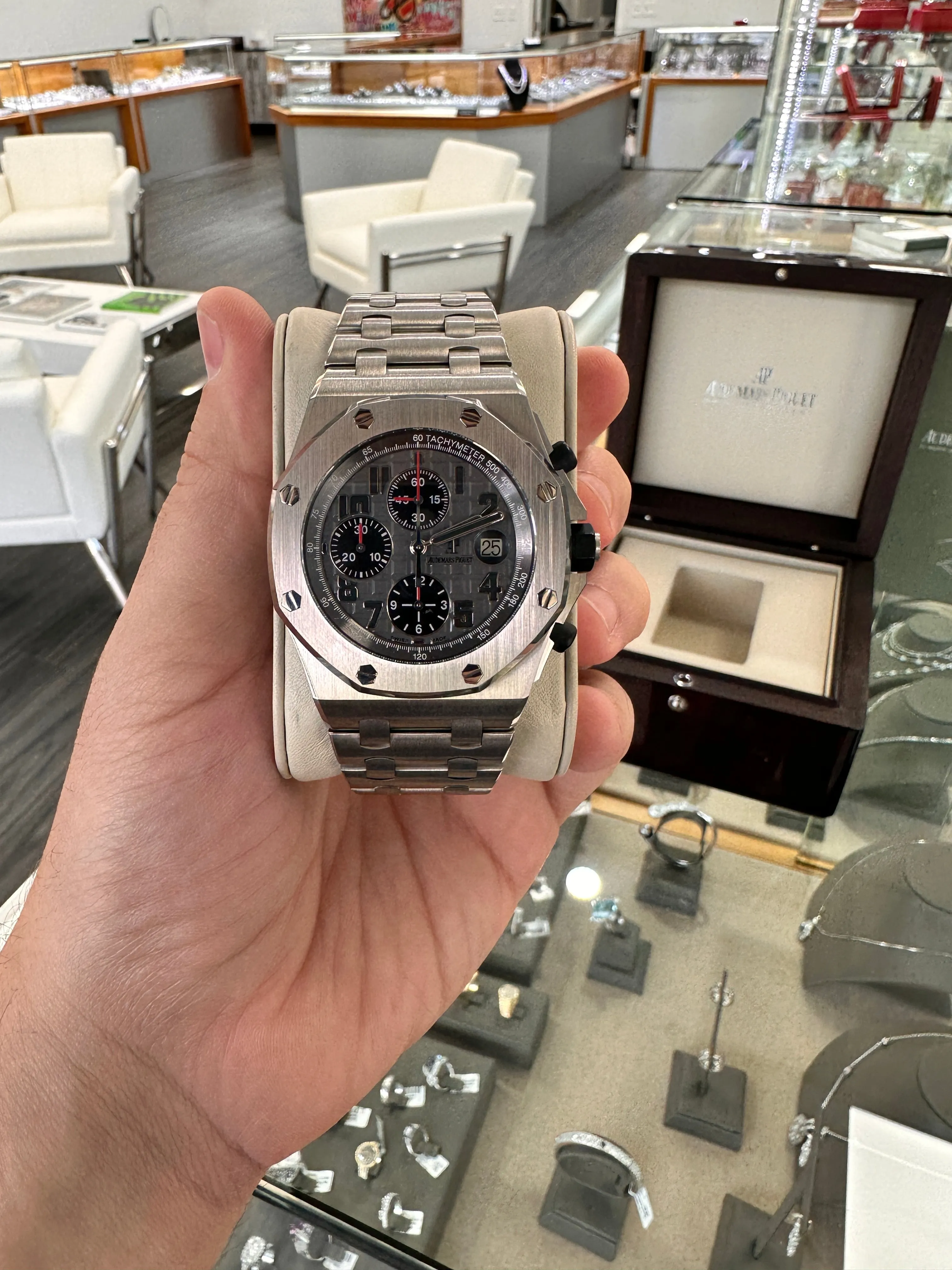 Audemars Piguet Royal Oak Offshore Chronograph 26170TI Chronograph Titanium Grey Arabic Dial Box and Papers PreOwned