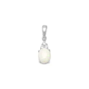 Australian Opal and White Topaz Pendant