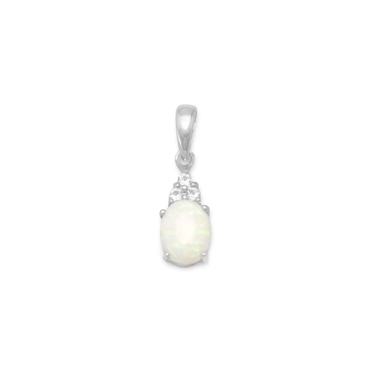 Australian Opal and White Topaz Pendant