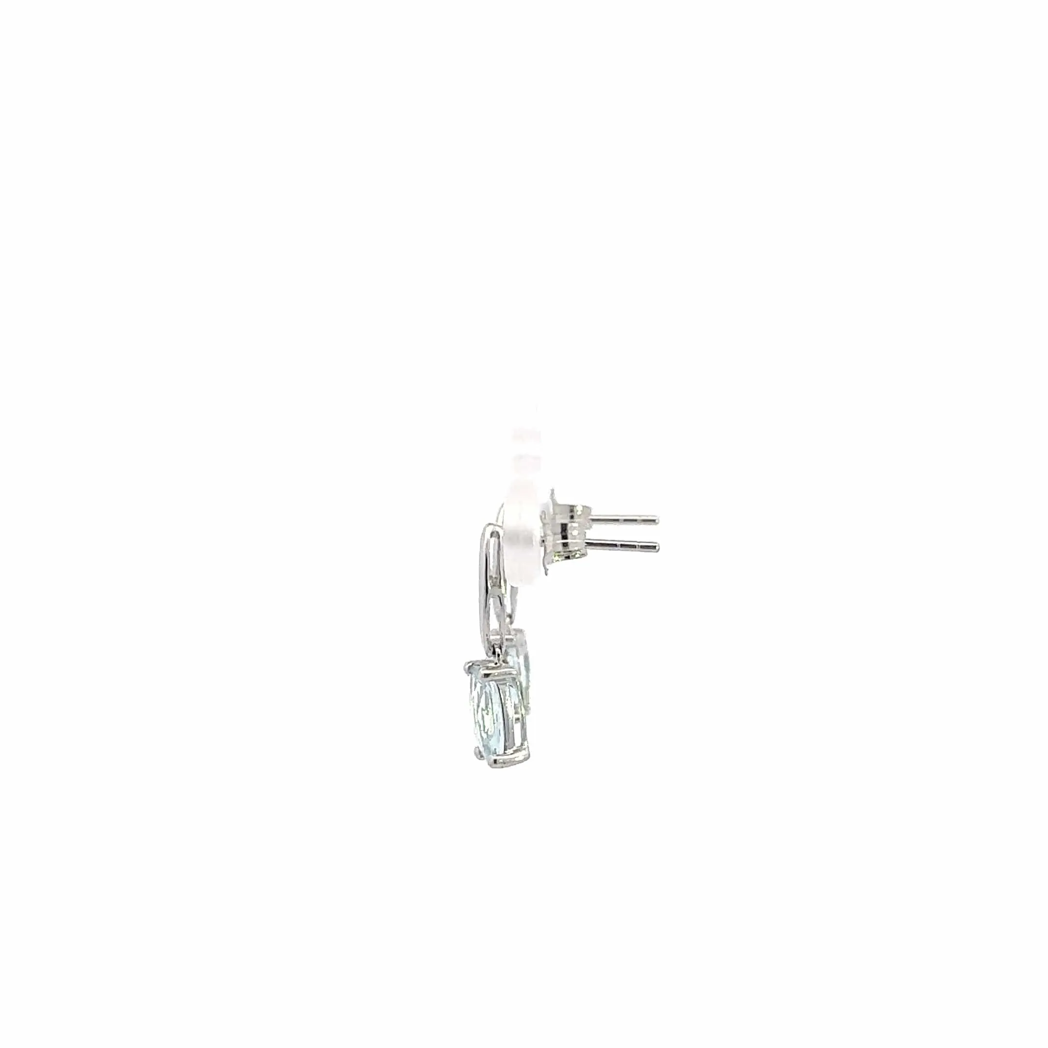 Baikalla™ Classic 14k White Gold Aquamarine Dangle Earrings