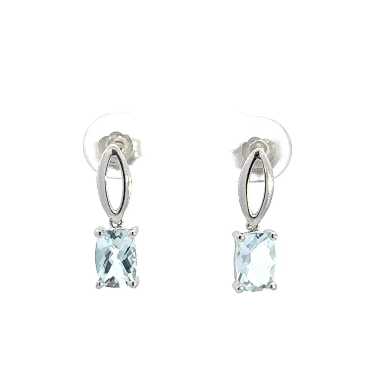 Baikalla™ Classic 14k White Gold Aquamarine Dangle Earrings